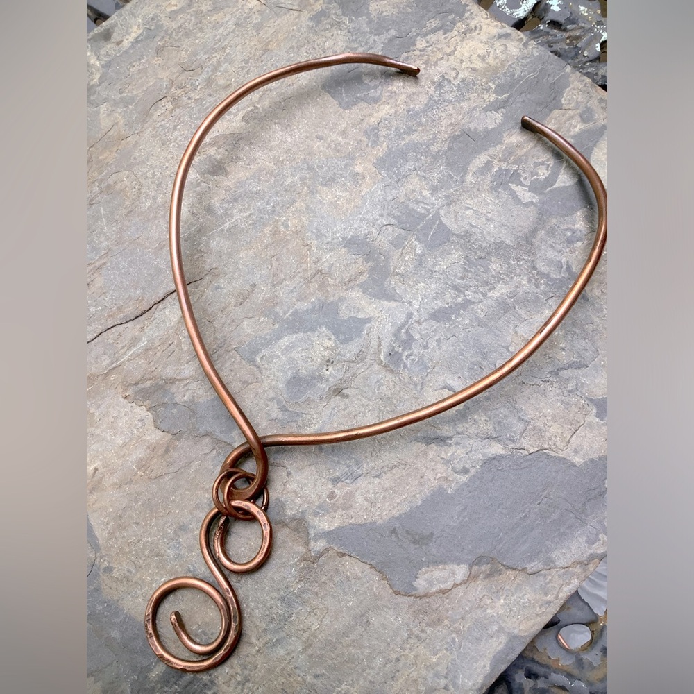 Copper Wire Work Collar Necklace Handmade